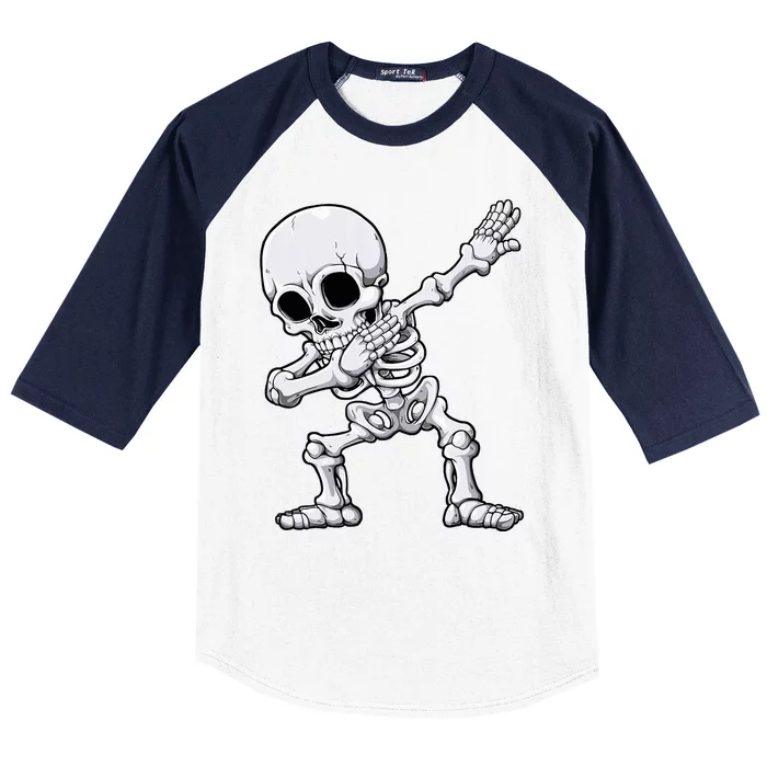 Dabbing Skeleton Skull Rib Cage Dab Dance Baseball Sleeve Shirt