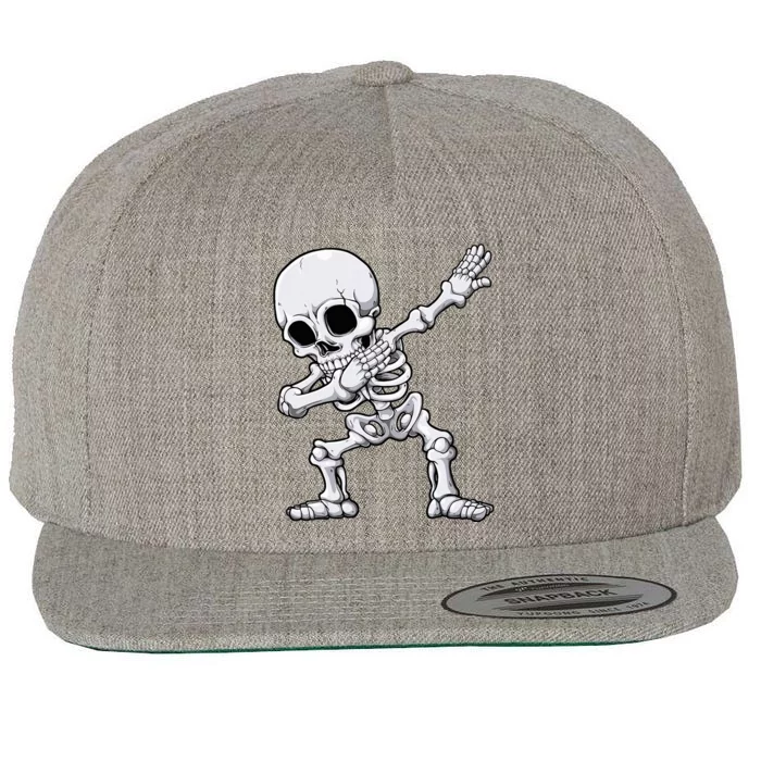 Dabbing Skeleton Skull Rib Cage Dab Dance Wool Snapback Cap