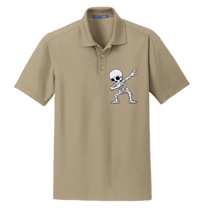 Dabbing Skeleton Skull Rib Cage Dab Dance Dry Zone Grid Performance Polo