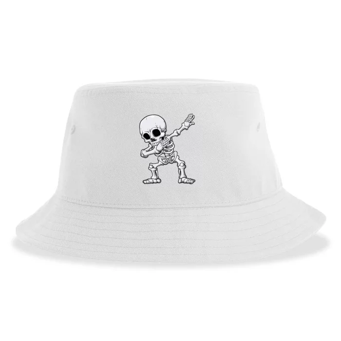 Dabbing Skeleton Skull Rib Cage Dab Dance Sustainable Bucket Hat