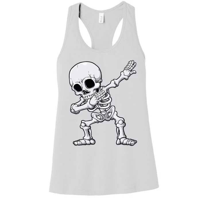 Dabbing Skeleton Skull Rib Cage Dab Dance Women's Racerback Tank