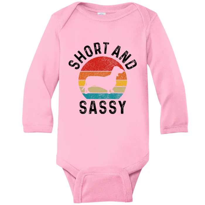 Dachshund Short & Sassy Wiener Dog Doxie Mom Baby Long Sleeve Bodysuit