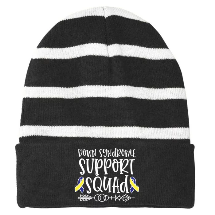 Down Syndrome Support Squad Striped Beanie with Solid Band