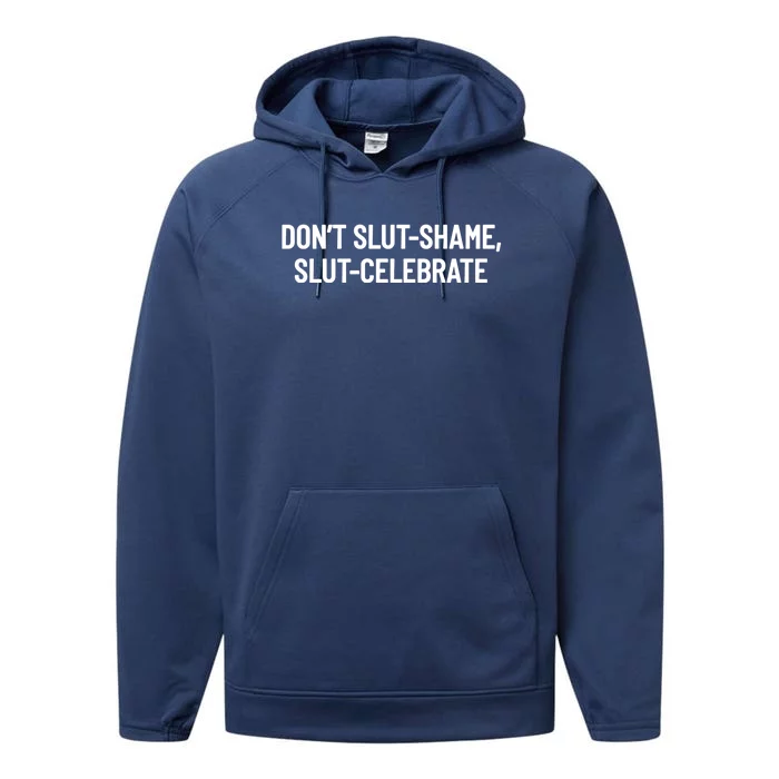 Don't Slut Shame, Slut Celebrate Funny Humor Performance Fleece Hoodie