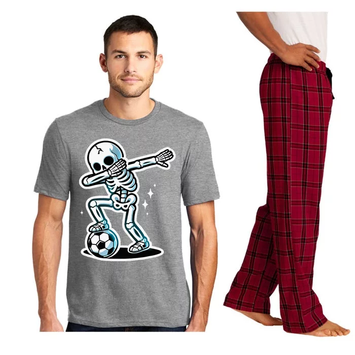 Dabbing Skeleton Soccer Spooky Season Sport Halloween Pajama Set