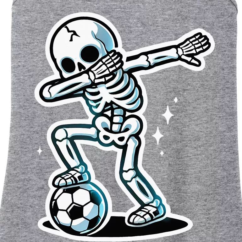 Dabbing Skeleton Soccer Spooky Season Sport Halloween Ladies Essential Tank