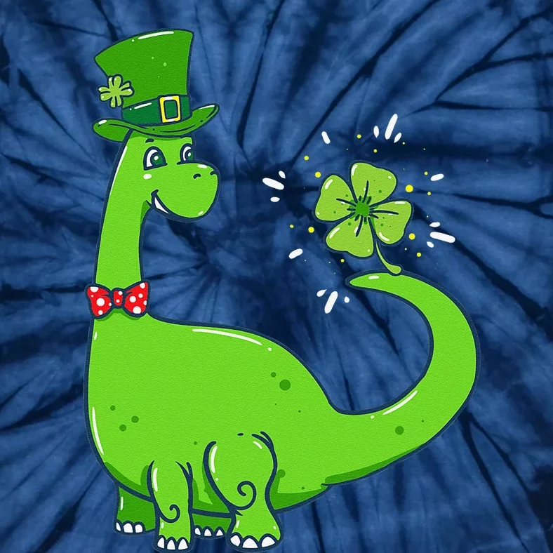 Dinosaur Shamrock St Patrick's Day Tie-Dye T-Shirt