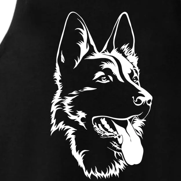 Dog Silhouette Sitting Cute Gift Ger Shepherd Gift Ladies Tri-Blend Wicking Tank