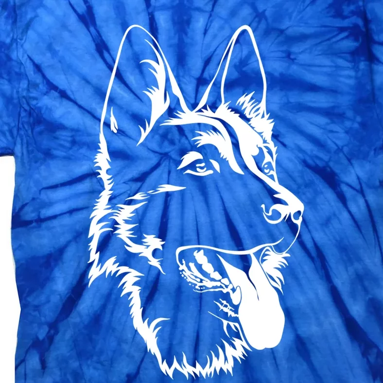 Dog Silhouette Sitting Cute Gift Ger Shepherd Gift Tie-Dye T-Shirt