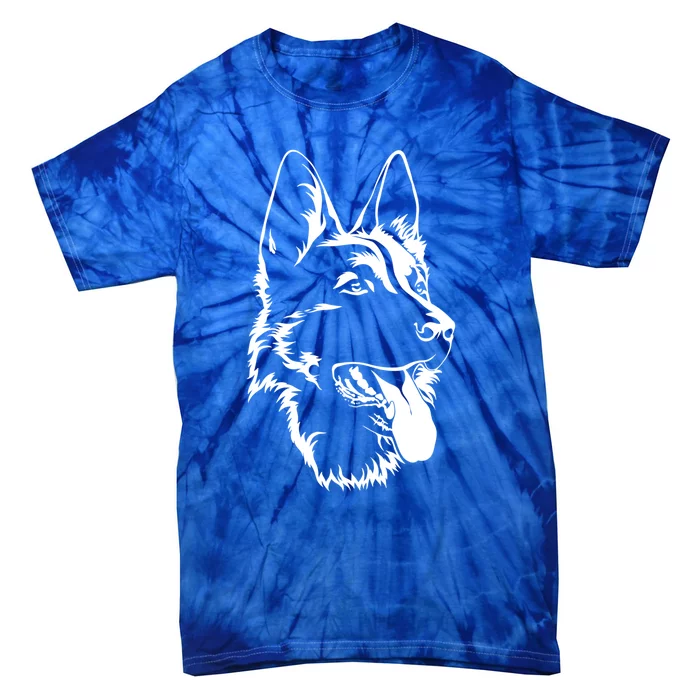 Dog Silhouette Sitting Cute Gift Ger Shepherd Gift Tie-Dye T-Shirt