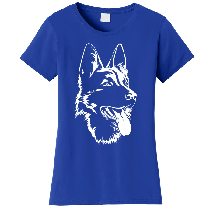 Dog Silhouette Sitting Cute Gift Ger Shepherd Gift Women's T-Shirt