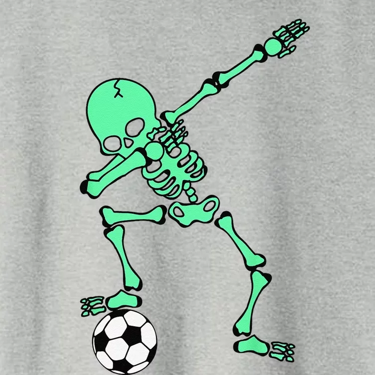 Dabbing Skeleton Soccer Halloween Dab Women's Crop Top Tee