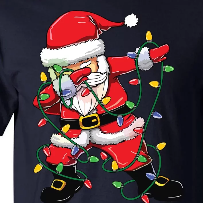 Dabbing Santa Shirts For Boy Girls Christmas Tree Lights Tall T-Shirt