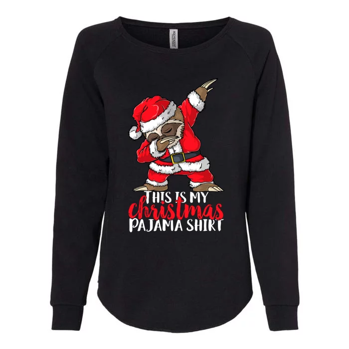 Dabbing Santa Sloth Christmas Pajama Gift Merry Slothmas Meaningful Gift Womens California Wash Sweatshirt