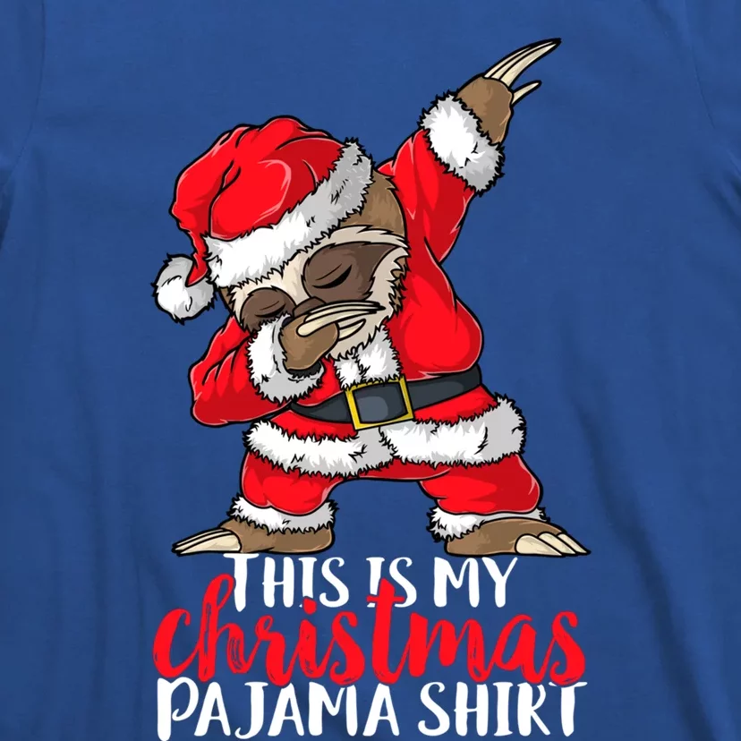 Dabbing Santa Sloth Christmas Pajama Gift Merry Slothmas Meaningful Gift T-Shirt