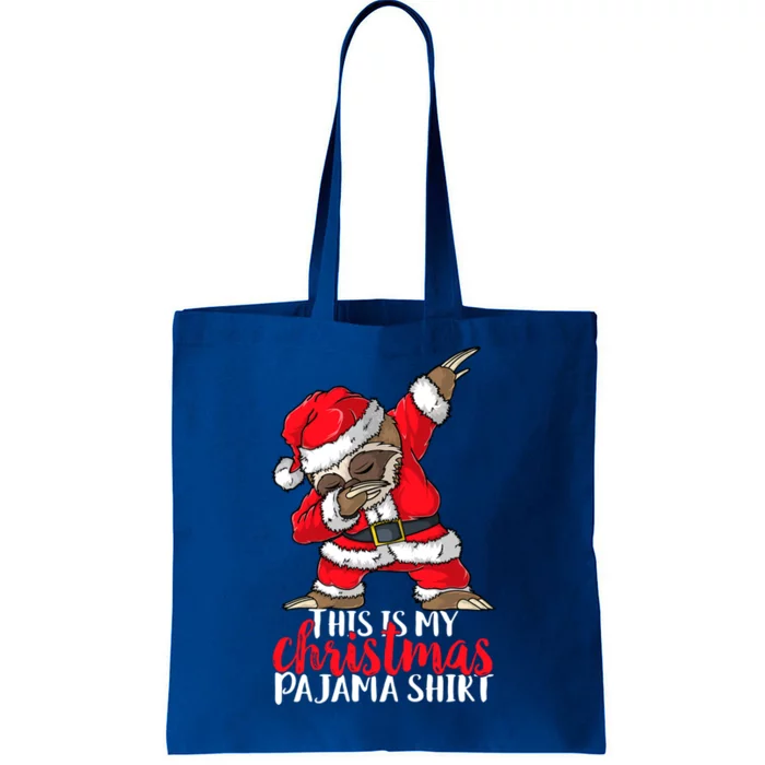 Dabbing Santa Sloth Christmas Pajama Gift Merry Slothmas Meaningful Gift Tote Bag