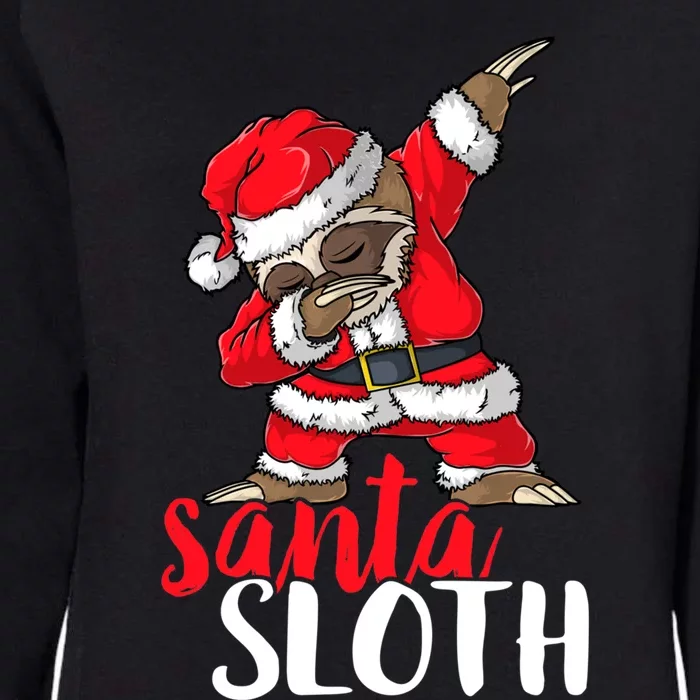 Dabbing Santa Sloth Merry Slothmas Christmas Pajama Funny Gift Womens California Wash Sweatshirt