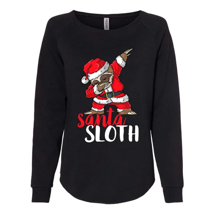 Dabbing Santa Sloth Merry Slothmas Christmas Pajama Funny Gift Womens California Wash Sweatshirt