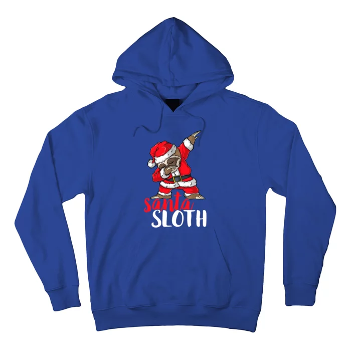 Dabbing Santa Sloth Merry Slothmas Christmas Pajama Funny Gift Hoodie