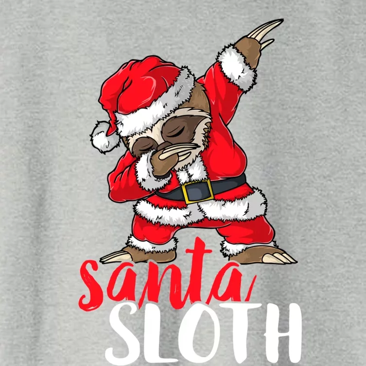 Dabbing Santa Sloth Merry Slothmas Christmas Pajama Funny Gift Women's Crop Top Tee