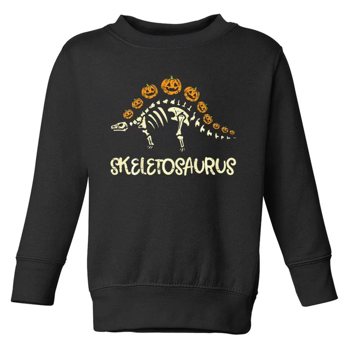 Dinosaur Skeleton Stegosaurus Halloween Toddler Sweatshirt