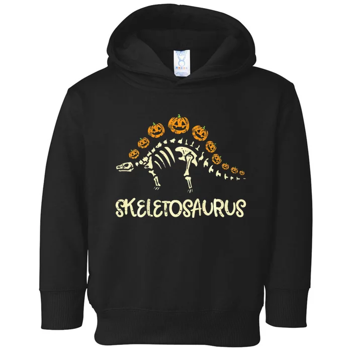 Dinosaur Skeleton Stegosaurus Halloween Toddler Hoodie