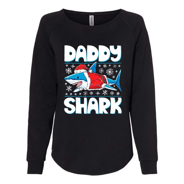 Daddy Sharkmas Shark Santa Hat Christmas Lights Boys Xmas Womens California Wash Sweatshirt