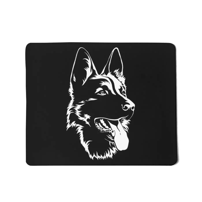 Dog Silhouette Sitting German Shepherd Mousepad