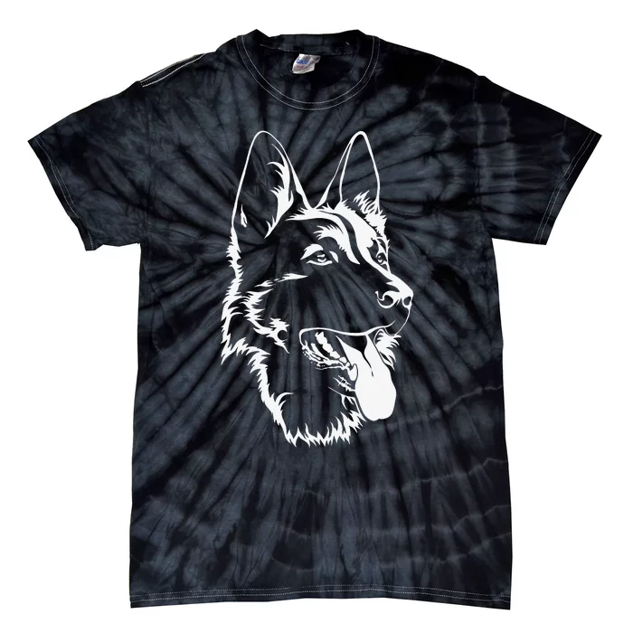 Dog Silhouette Sitting German Shepherd Tie-Dye T-Shirt