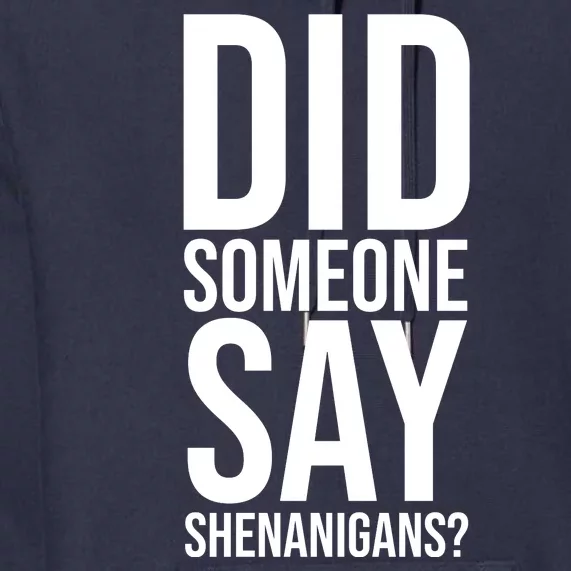 Did Someone Say Shenanigans Funny St Patricks Day Premium Hoodie