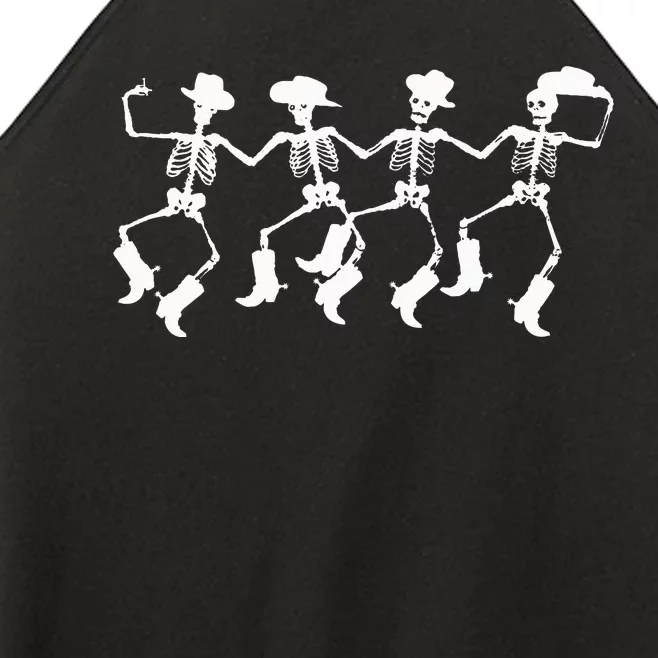 Dancing Skeletons Spooky Halloween Cowboys Line Dance Women’s Perfect Tri Rocker Tank