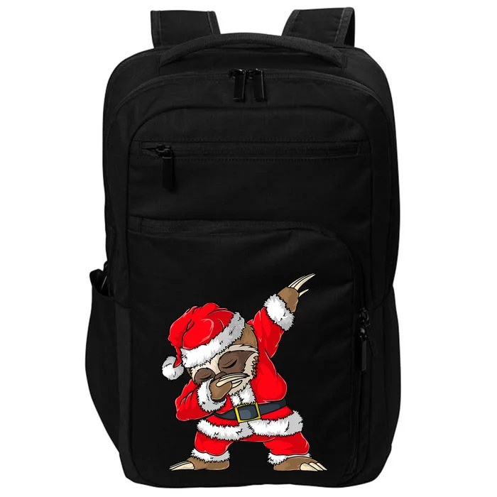 Dabbing Santa Sloth Merry Slothmas Christmas Pajama Funny Gift Impact Tech Backpack