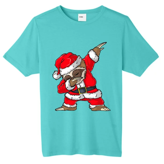 Dabbing Santa Sloth Merry Slothmas Christmas Pajama Funny Gift ChromaSoft Performance T-Shirt