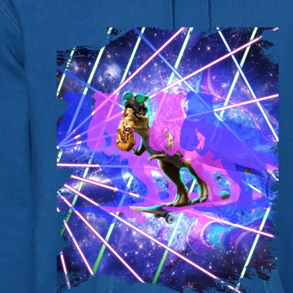 Dinosaur Skateboard Skateboarding Rave Trippy Laser Pizza Meaningful Gift Premium Hoodie