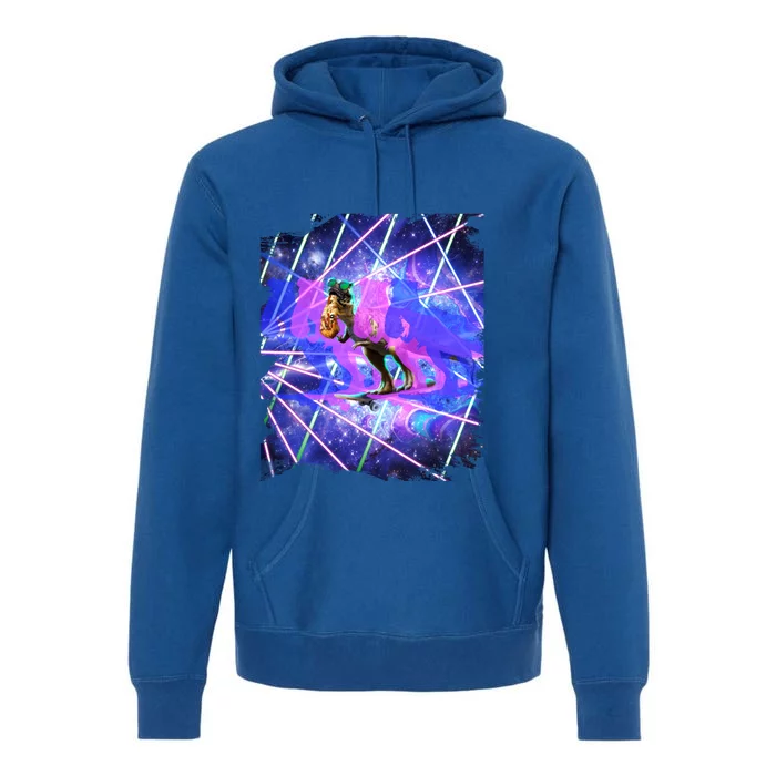 Dinosaur Skateboard Skateboarding Rave Trippy Laser Pizza Meaningful Gift Premium Hoodie