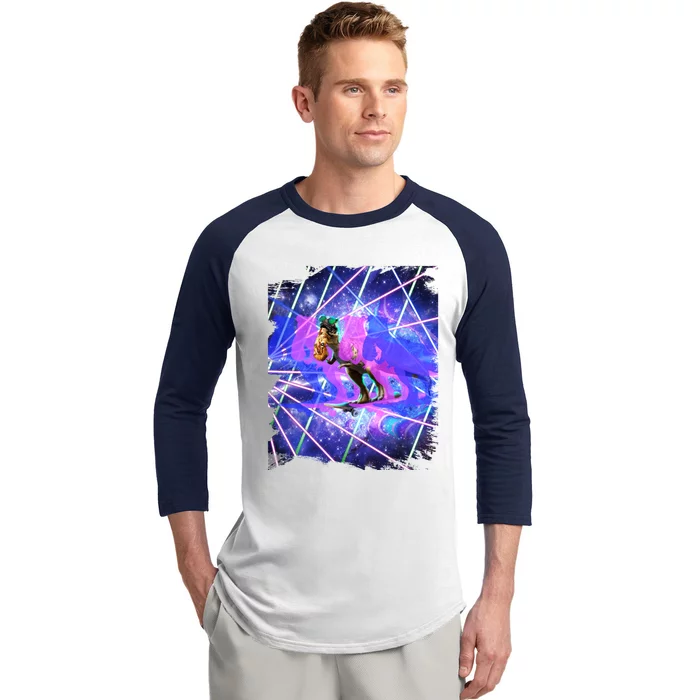 Dinosaur Skateboard Skateboarding Rave Trippy Laser Pizza Meaningful Gift Baseball Sleeve Shirt