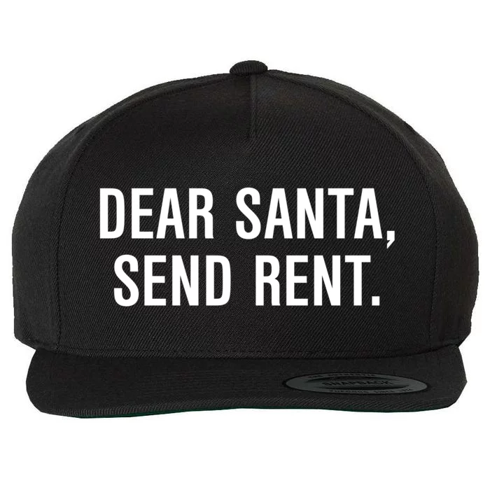 Dear Santa Send Rent Gift Wool Snapback Cap