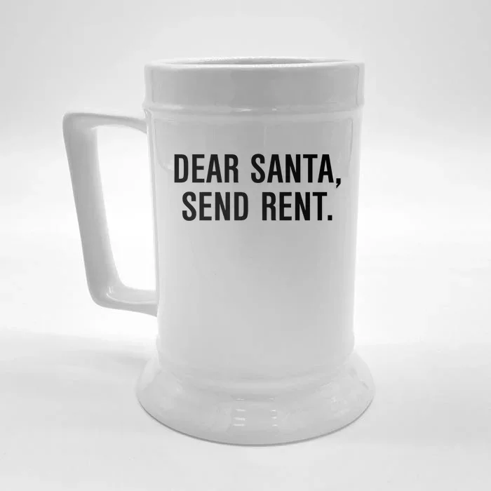 Dear Santa Send Rent Gift Front & Back Beer Stein