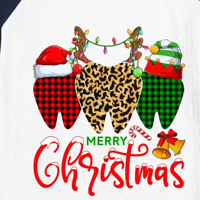 Dental Squad Santa Reindeer Christmas Tree Teeth Xmas Cool Gift Baseball Sleeve Shirt