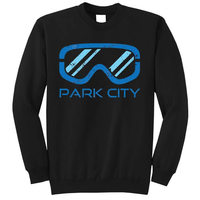 Distressed Ski & Snowboard Goggle Park City Utah Tall Sweatshirt