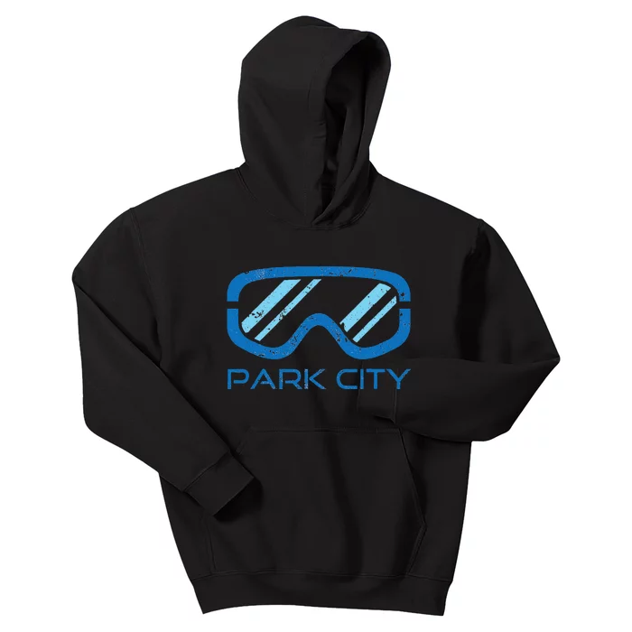 Distressed Ski & Snowboard Goggle Park City Utah Kids Hoodie