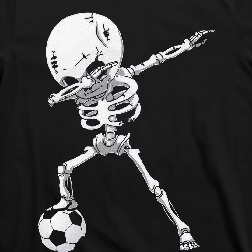 Dabbing Skeleton Soccer Funny Halloween T-Shirt