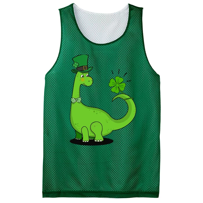 Dinosaur Shamrock St Patrick's Day Mesh Reversible Basketball Jersey Tank