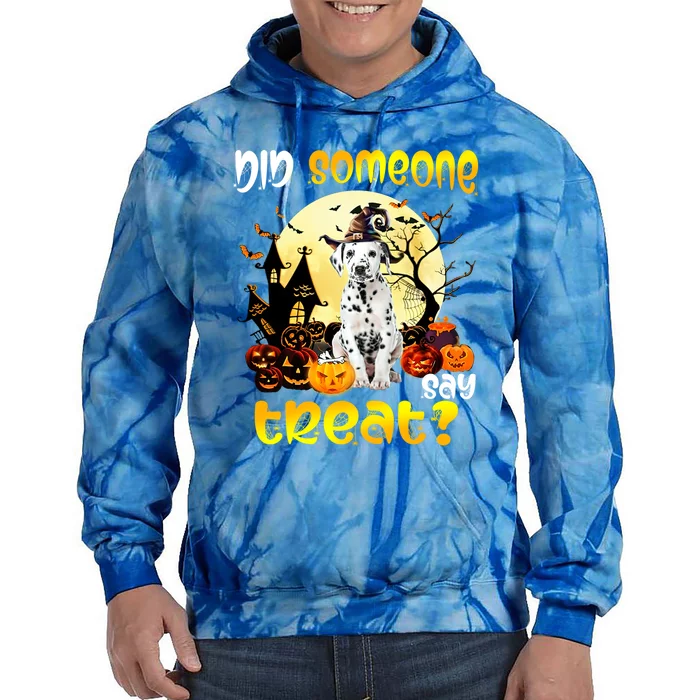 Did Someone Say Treat Dalmatian Dog Halloween Costumes Gift Tie Dye Hoodie