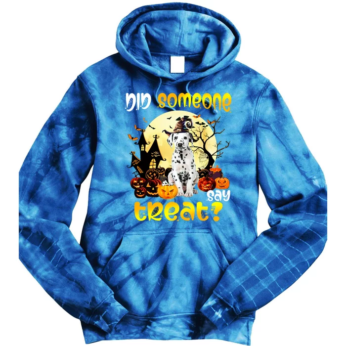 Did Someone Say Treat Dalmatian Dog Halloween Costumes Gift Tie Dye Hoodie