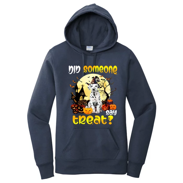 Did Someone Say Treat Dalmatian Dog Halloween Costumes Gift Women's Pullover Hoodie