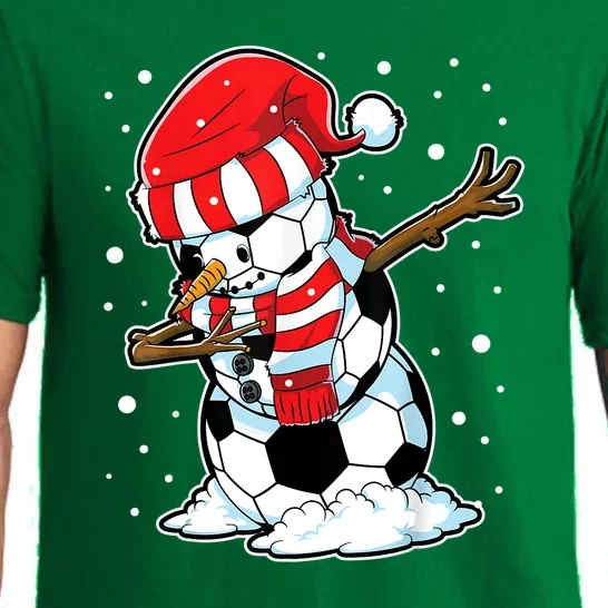 Dabbing Snowman Soccer Ball Christmas Santa Boys Dab Sport Team Pajama Set