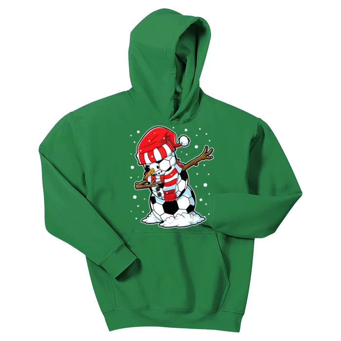 Dabbing Snowman Soccer Ball Christmas Santa Boys Dab Sport Team Kids Hoodie