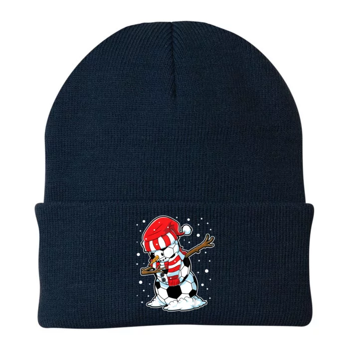 Dabbing Snowman Soccer Ball Christmas Santa Boys Dab Sport Team Knit Cap Winter Beanie