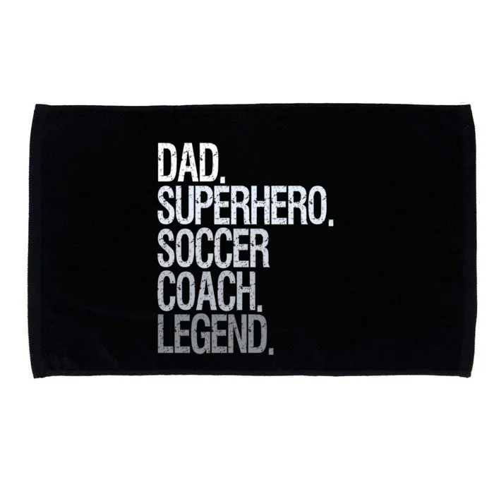 Dad Superhero Soccer Coach Legend Microfiber Hand Towel